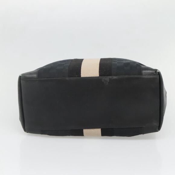 GUCCI GG Canvas Sherry Line Hand Bag Black Silver 002 002 - Picture 9 of 12